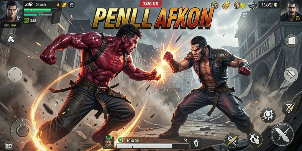 Tampilan gameplay intens dalam pertempuran aksi 34R.