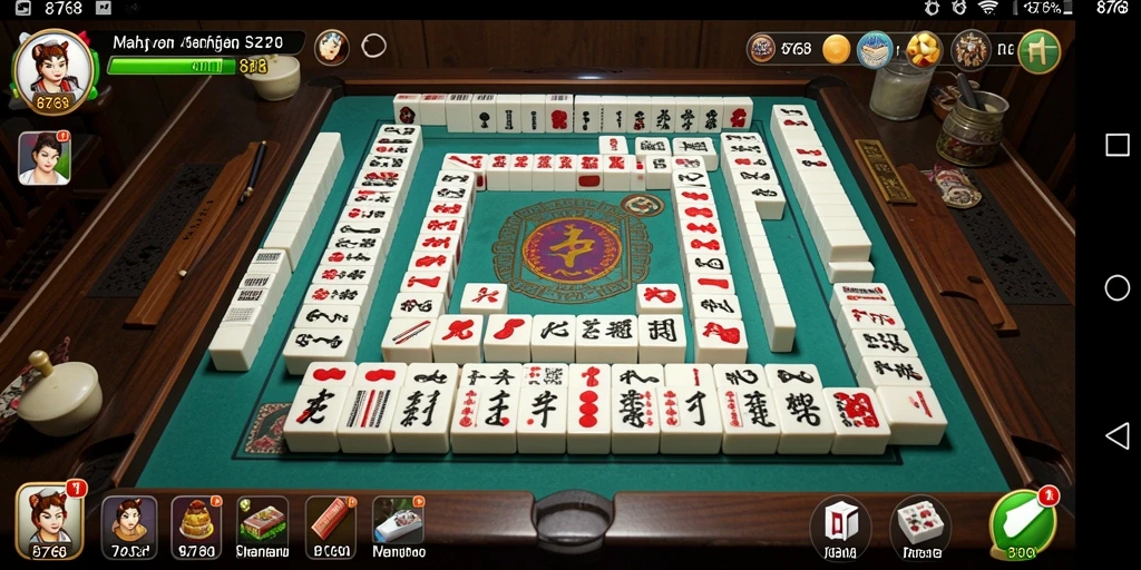 Tampilan gameplay Mahjong yang menantang dan seru di 8768.