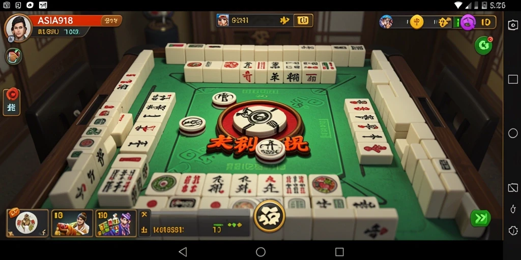 Tampilan gameplay ASIA918 dengan desain ubin Mahjong yang menarik.