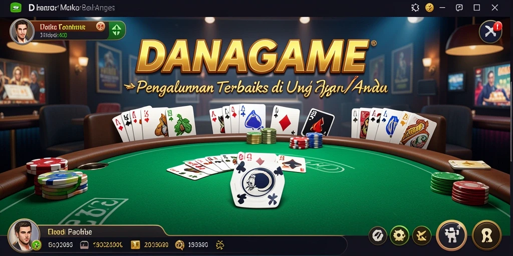 Screenshot gameplay <strong>DANAGAME</strong> menampilkan aksi seru dalam permainan poker.