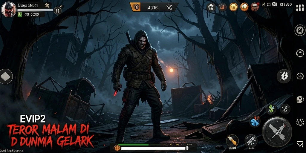 Tampilan gameplay EVIP2 yang menciptakan suasana menakutkan dan mencekam.
