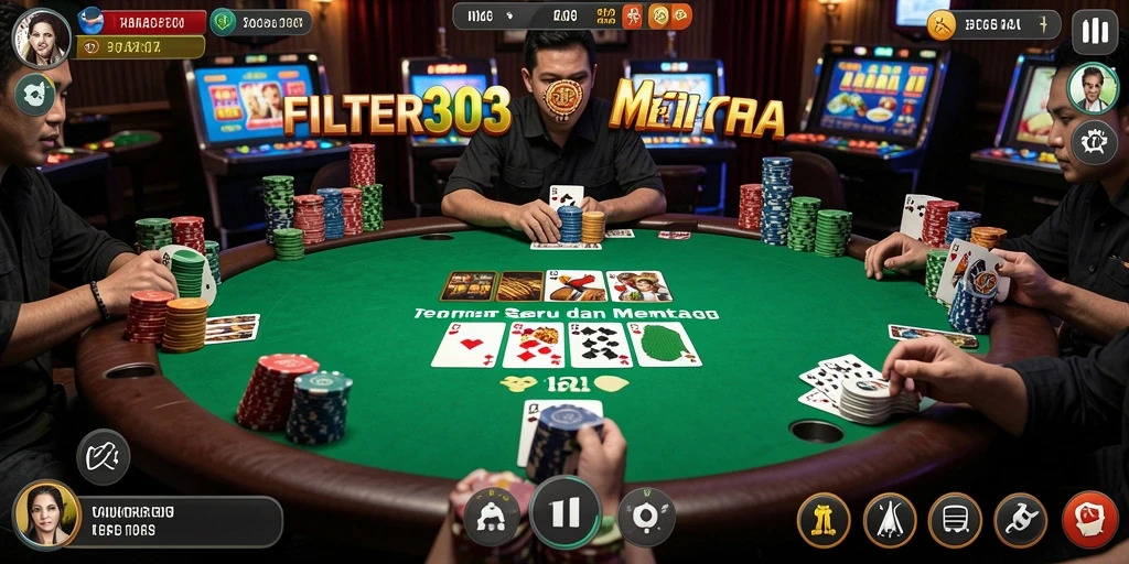 Tampilan gameplay FILTER303 yang menarik dan seru saat bermain Poker.
