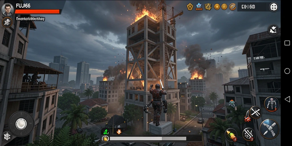 Tangkapan layar gameplay FUJI66 menunjukkan strategi menara yang seru.