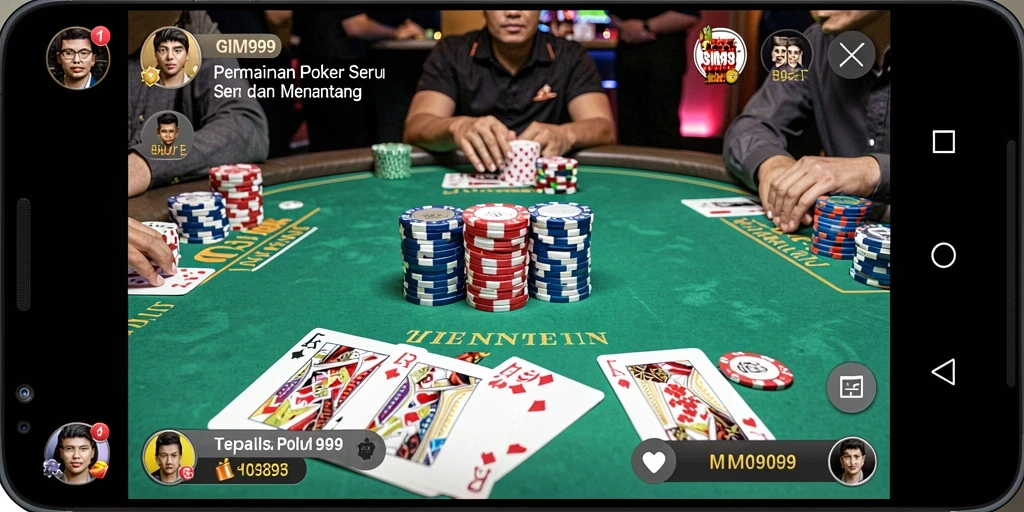 Tampilan gameplay menarik dari permainan poker GIM999.