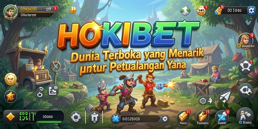 Screenshot gameplay HOKIBET menampilkan petualangan di dunia terbuka yang luas.