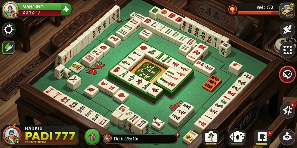 Screenshot PADI777 menampilkan gameplay Mahjong yang mendebarkan.