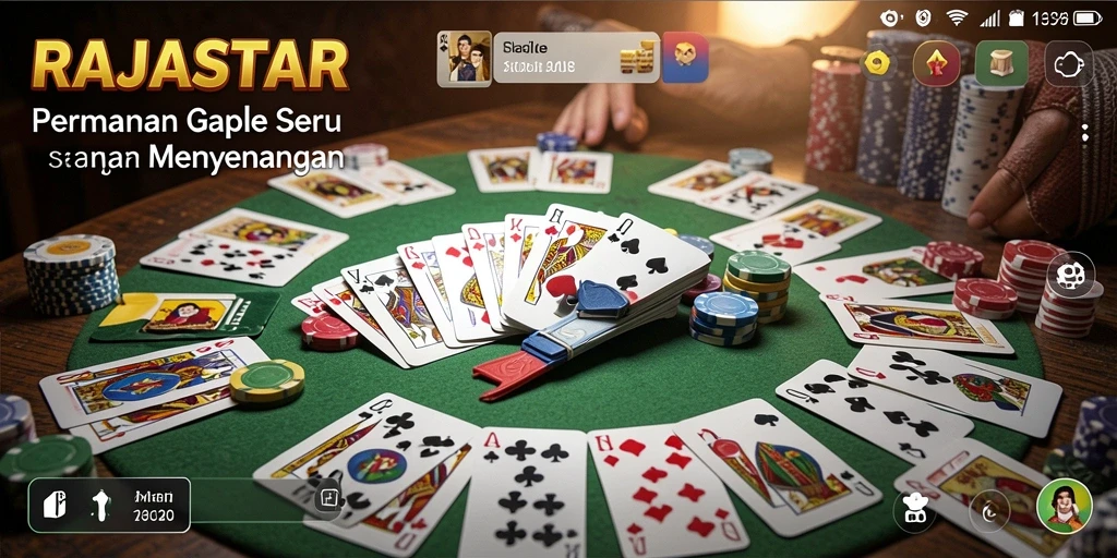 Tampilan gameplay Gaple yang seru di RAJASTAR
