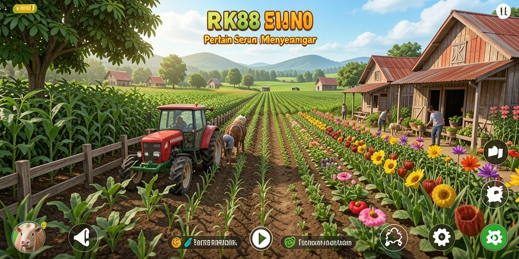 Menampilkan gameplay seru dari pertanian di RK88.