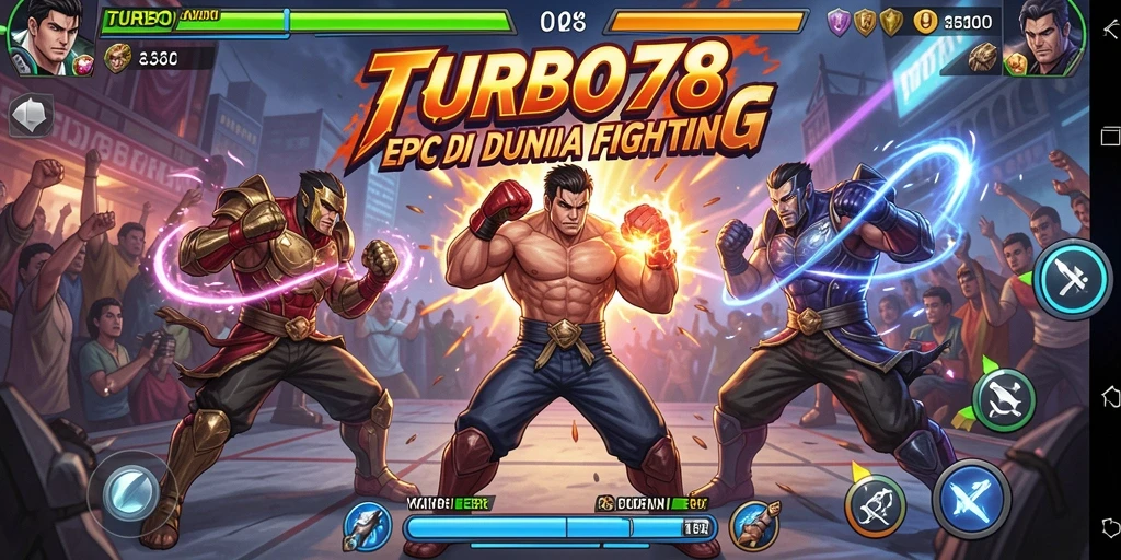 Screenshot gameplay TURBO78 menampilkan aksi pertarungan yang intens.