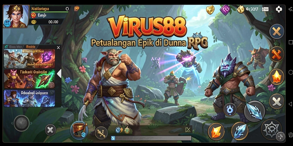 Tampilan gameplay RPG yang mendebarkan di VIRUS88.